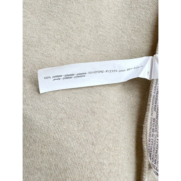 ZARA Light Beige Taupe Polyester Felt Long Open Soft Coat, Size L - Picture 11 of 12